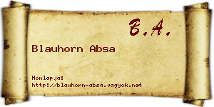 Blauhorn Absa névjegykártya